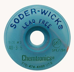 Chemtronics 40-1-5 Soder-Wick Lead-Free SD The fastest, safest desoldering braid specifically for u