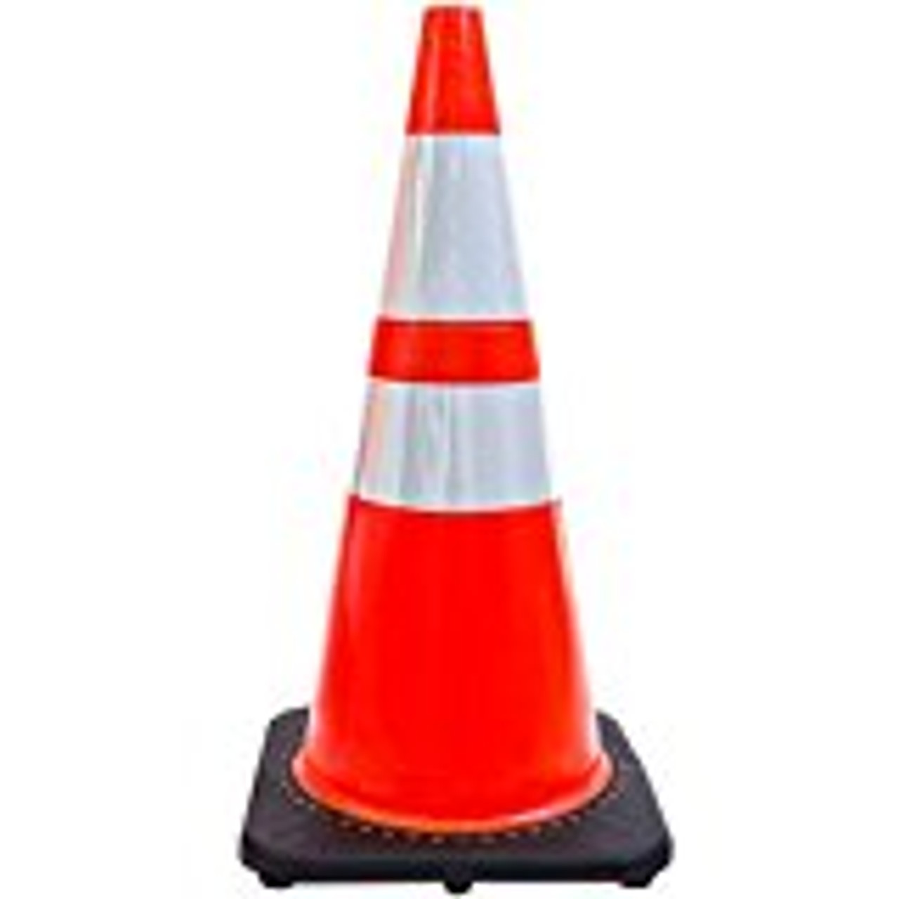FRANK WINNE 96758 Traffic Cone 28"  Orange Black Base with 2 Reflective Collars 5# Base 10 per Carto