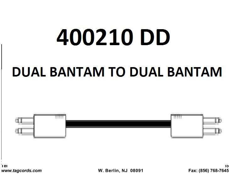 TAG 400210DD-02 DUAL BANTAM TO DUAL BANTAM CORD, 2' NEW