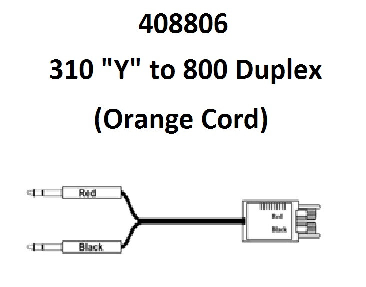 TAG 408806 310 "Y" TO 800 DUPLEX (ORANGE CORD), 6' NEW