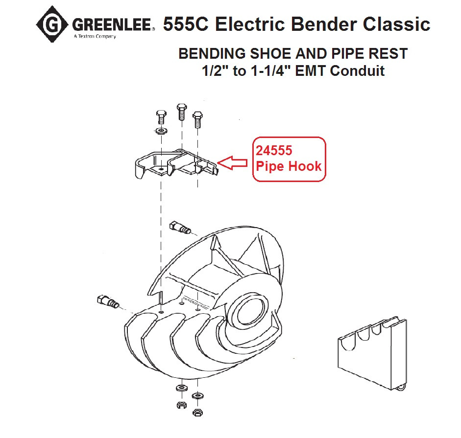 GREENLEE 24555 HOOK 1/2 THRU 1-1/4 INCH EMT (555-M3) 50245554/783310245551 NEW