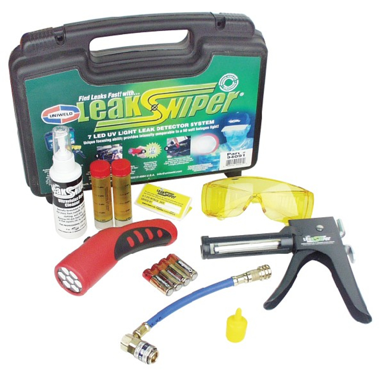 UNIWELD 94091 LEAKSNIPER, U.V. LEAK DETECTOR KIT (U.S.), w/LED LIGHT, AUTO UPC 94091 NEW