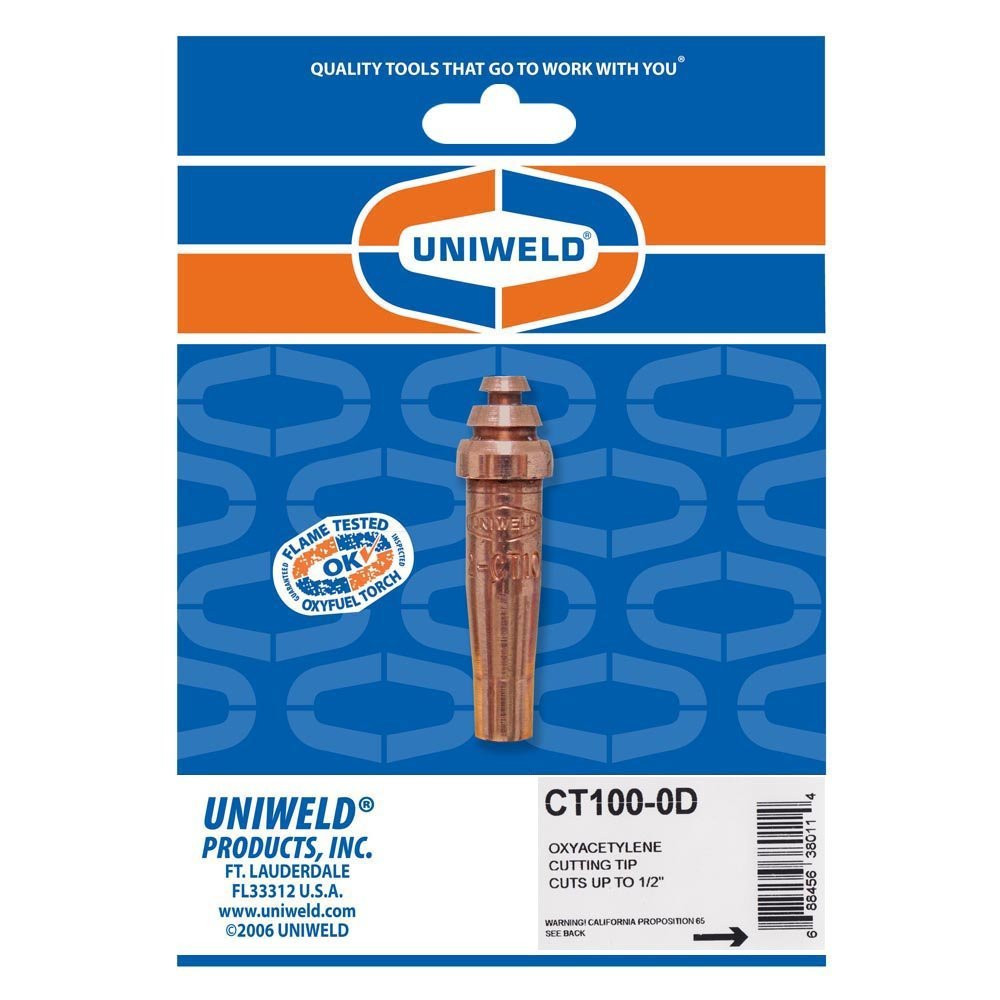 UNIWELD CT100-0D CENTURION -OXYACETYLENE TIP, CUTS UP TO 1/2" - D-Pkg. UPC 38011 NEW