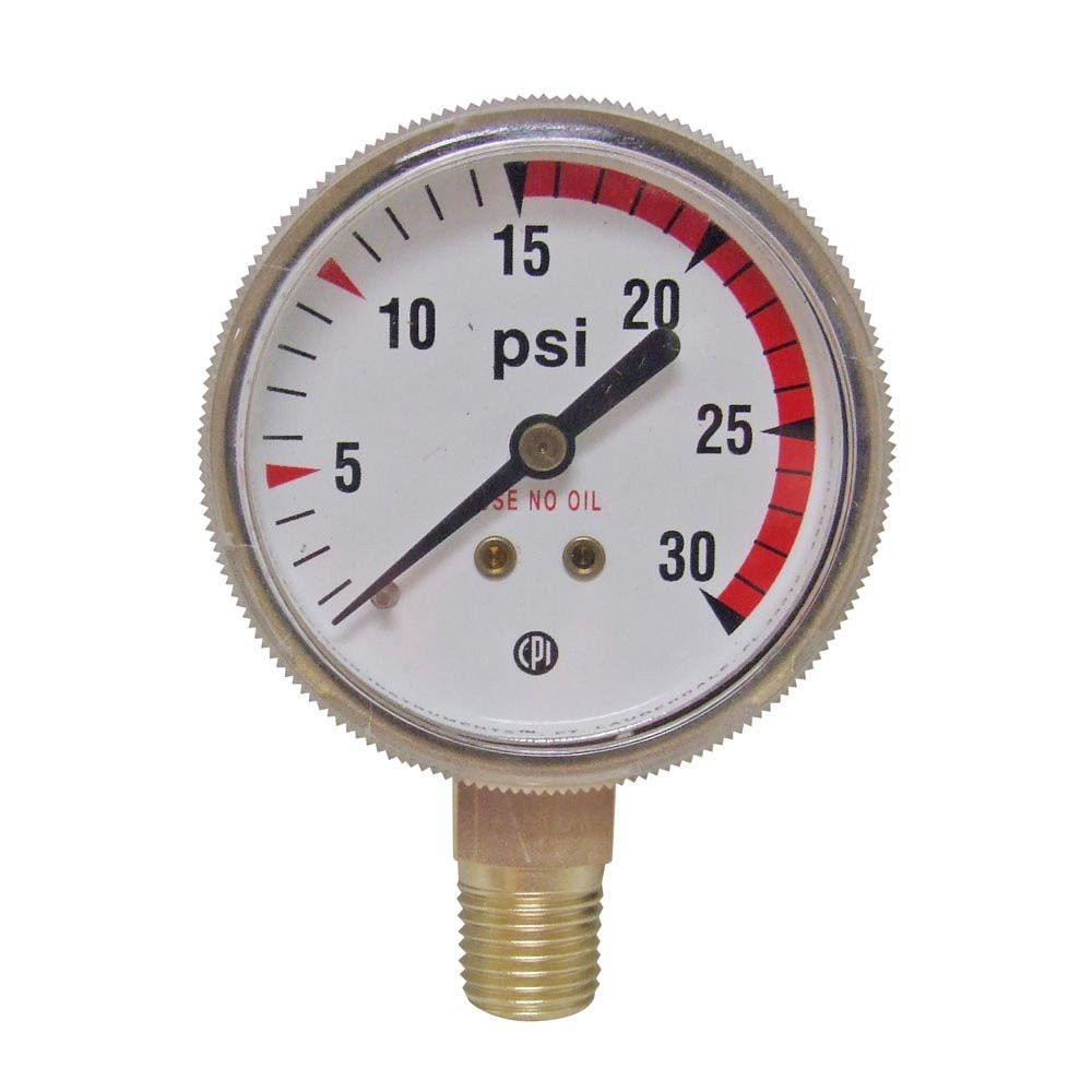 UNIWELD G75D 2.5" 30 PSI BRASS, B.M. GAUGE UPC 54314 NEW