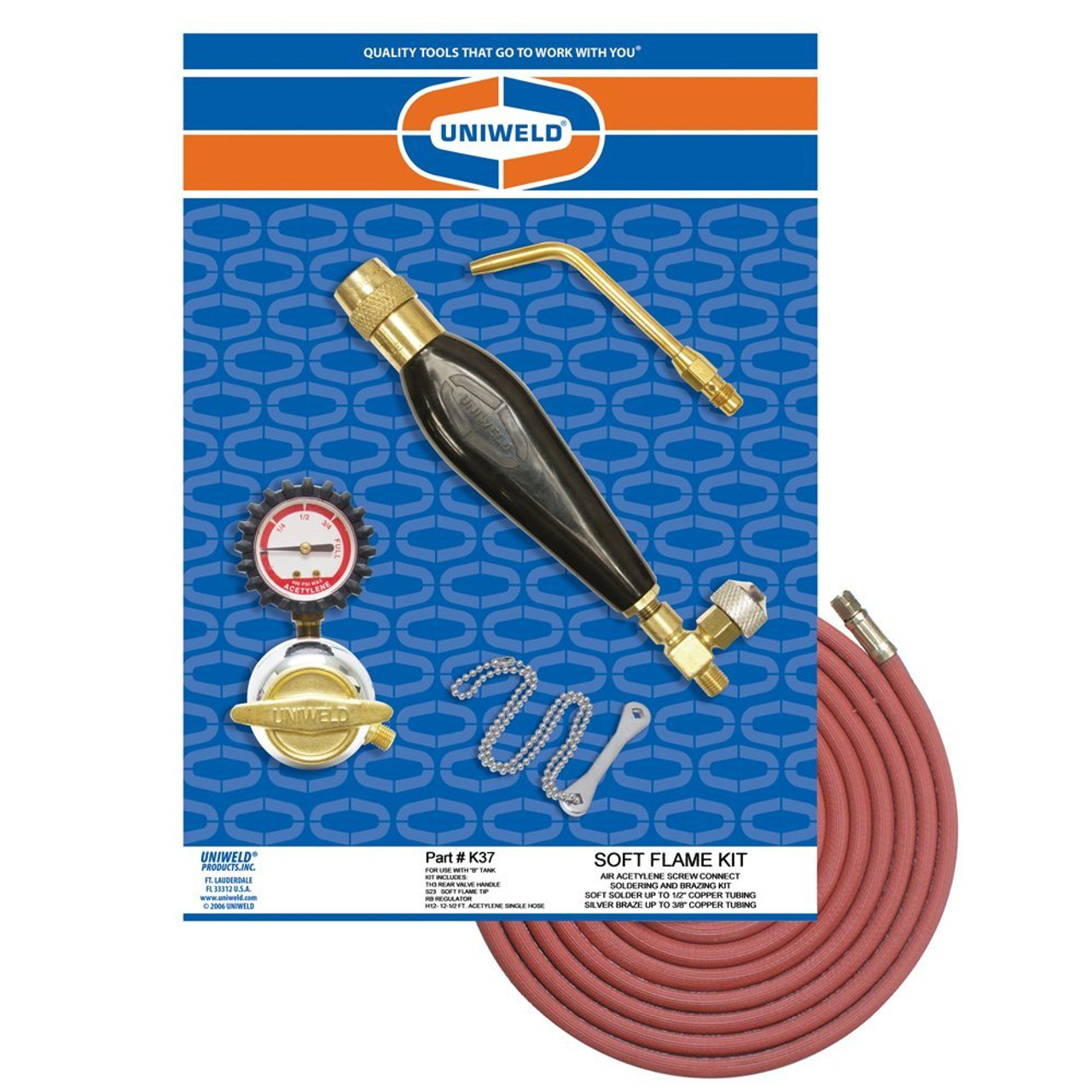 UNIWELD K37 B-AIR/ACETYLENE SOFT FLAME KIT w/TH3 - SC UPC 89100 NEW