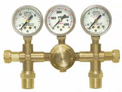 UNIWELD DEG14 / UPC 12650 Two Gas Calibration Dual Flowgauge Regulator Argon and Argon/CO2 Mix 10-40