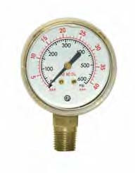 UNIWELD G104 / UPC 54533 2" Gauge 1/4" NPT CBM 200 PSI Brass Case w/Weep Hole For Cryogenic Tanks MI