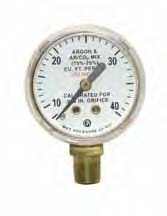 UNIWELD G51 / UPC 54404 1.5" Flowgauge 1/8" NPT BM 71 Dr/.026" Orifice Argon/CO2 Mix 40 SCFH Gold St