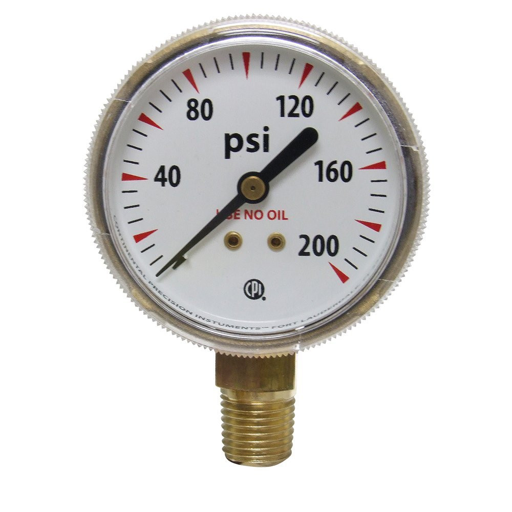 UNIWELD G78 / UPC 54410 1.5" Gauge 1/8" NPT BM 200 PSI Gold Steel Case MINIMUM ORDER 100 NEW