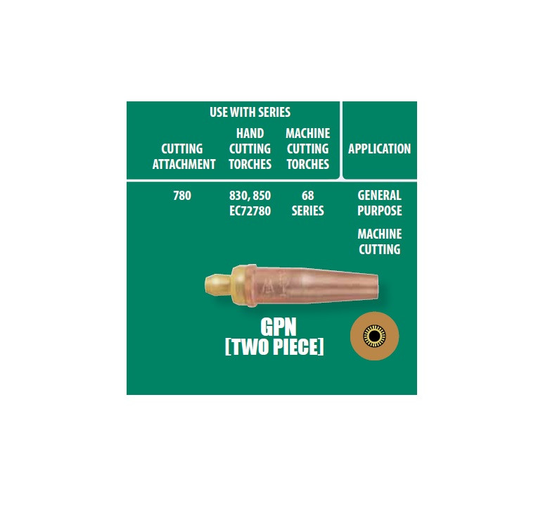 UNIWELD GPN-6D / UPC 33494 2 Piece Natural Gas/Propane Cutting Tip #6 Display Card MINIMUM ORDER 1 N