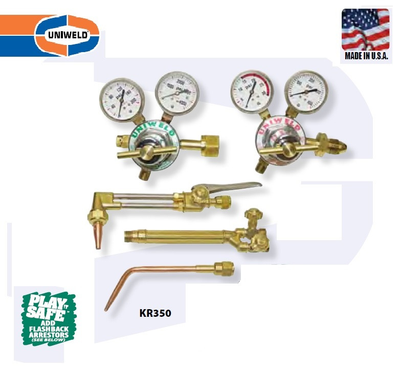 UNIWELD KRP350-4 / UPC 81080 All American II Propane Med Duty Cutting and Welding Outfit No Access C