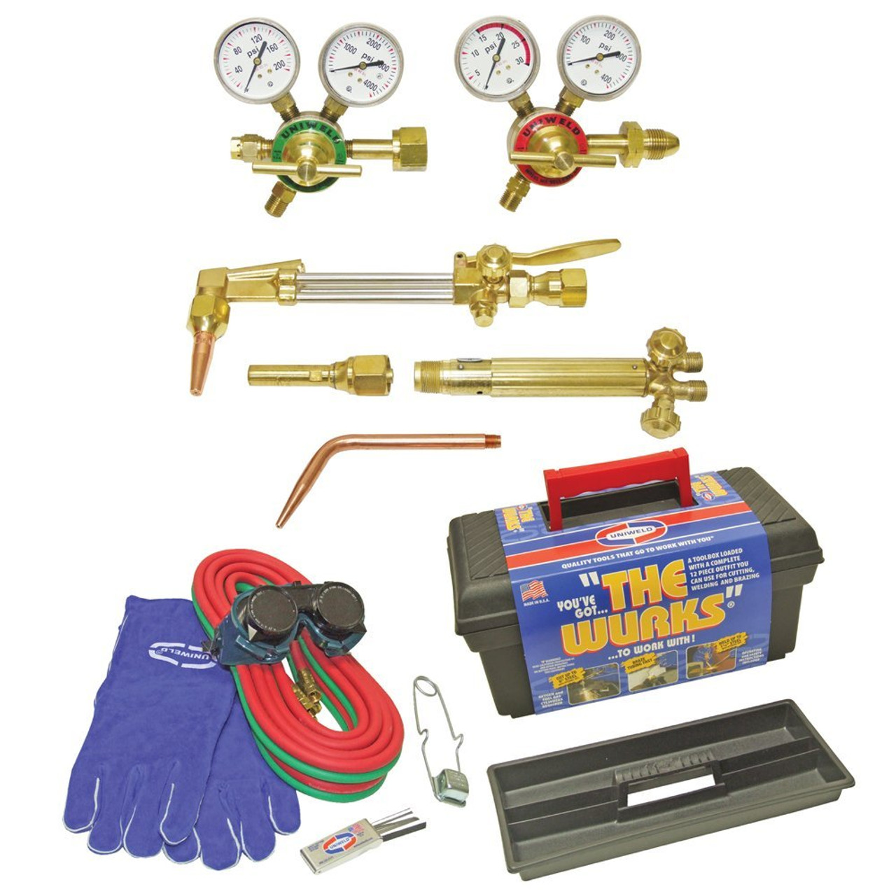 UNIWELD WURKS-H-1 / UPC 85006 The WURKS Med Duty Cutting and Welding Outfit CGA300 MINIMUM ORDER 4 N