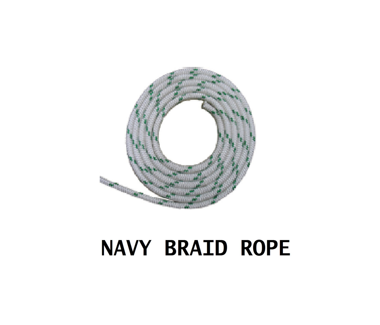 HASTINGS 3608-2 100' Coil 3/8" Navy Braid Rope W/Eye Splice Ea.End NEW