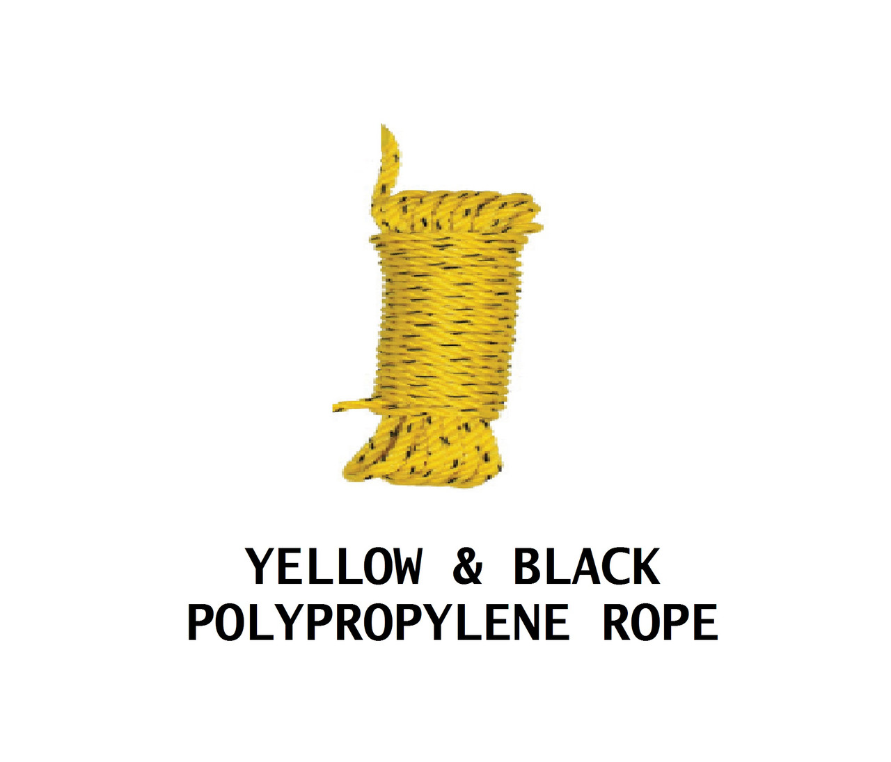 HASTINGS 3649 150' Yellow & Black 1/4" Polypropylene NEW