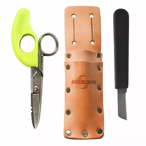 JAMESON 32-42NS SET: SNIP GRIP , SLOTTED LEATHER POUCH, KNIFE and SCISSORS -32-21NS- NEW