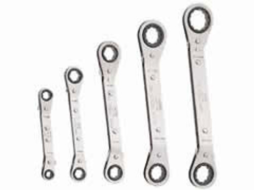 KLEIN 68245 5-Piece Fully Reversible Ratcheting Offset Box Wrench Set 68245-2 NEW