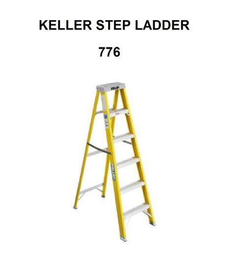 KELLER 776 6 Foot Fiberglass Step Ladder Type  I, 250 lb NEW