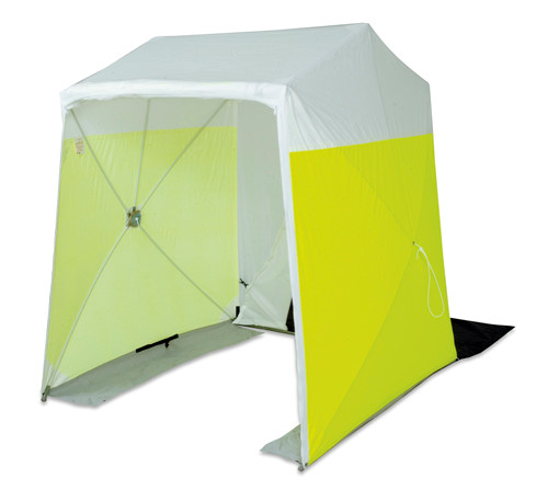 POP N WORK (FOF) FX8612 GROUND FX TENT 8' x 6' with a FULL WIDTH TWO-ZIPPER ROLLUP DOOR