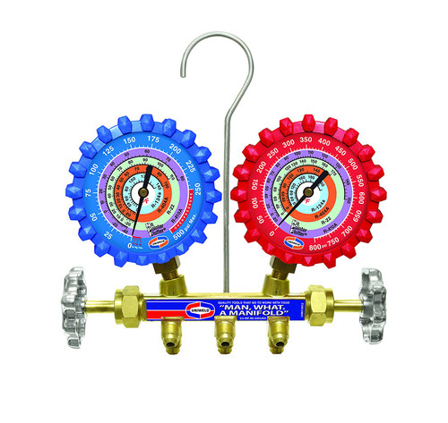 UNIWELD QS8N 2-V ALUMINUM MANIFOLD (R410A/R22/R404A/R134a) NO HOSES UPC 48600 NEW