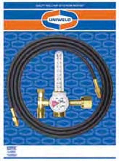 UNIWELD KFR14-10 / UPC 89525 Flowmeter Regulator Mig Kit FR14-10 w/10' Hose & Fittings MINIMUM ORDER