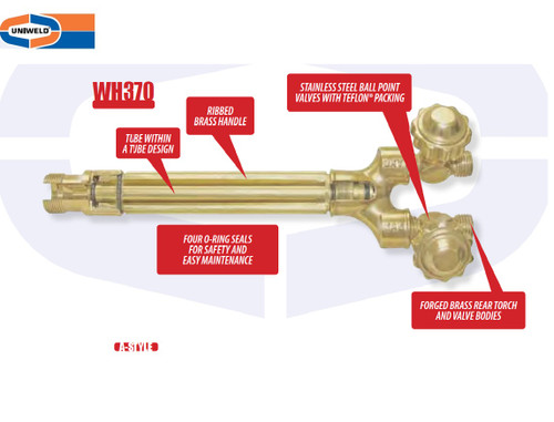 UNIWELD WH370 / UPC 00200 Welding Handle 8-3/4" Med Duty w/o Mixer MINIMUM ORDER 1 NEW