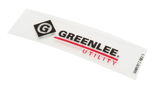 GREENLEE 48781 DECAL,GREENLEE UTILITY (H6400C)  H2 / 50487817/783310487814 NEW