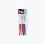 Colourfun Brushes, Round & Flat, Pack 4 Micador