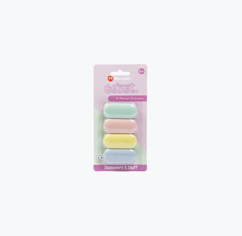 Glost Pastel Erasers - 4 Pack