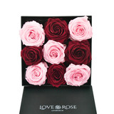 Infinity Red & Pink Roses in a Black Box