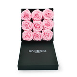 Infinity Pink Roses in a Black Box