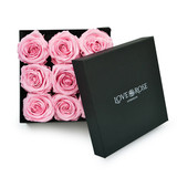 Infinity Pink Roses in a Black Box