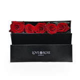 5 Red Rose Heads in Luxury Box