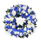 White and Blue Flowers Wreath