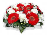 Red and White Funeral Posy