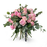 Pink rose bouquet with foliages
