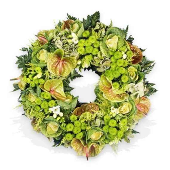 Green Flowers Wreath