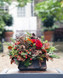 Christmas floral design in a ceramic pot