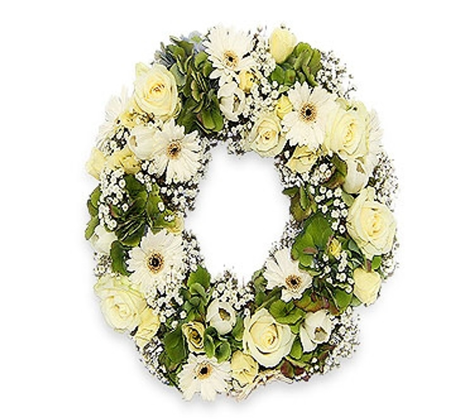 Funeral Wreath with Roses and Orchids