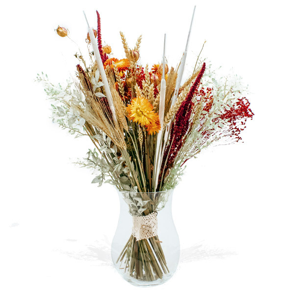 Red and Orange Dried Flower Bouquet Dried Flowers Delivery