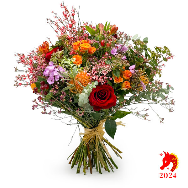 Dragon Dance Orange and Red Bouquet Chinese New Year Flower