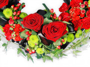 Red Rose and Ivy Funeral Wreath