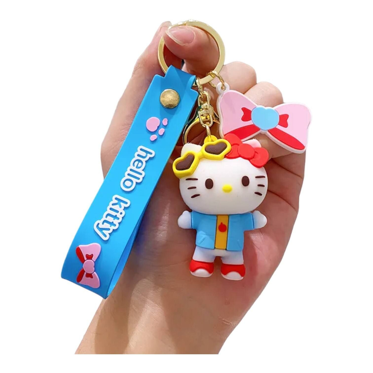 Porte clé Hello Kitty bleu