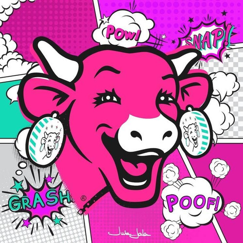 JULIE JALER La vache qui rit - pop art - pink