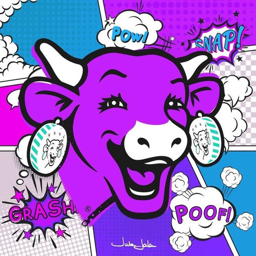 JULIE JALER La vache qui rit - pop art - purple