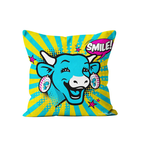 DBJ HOME Coussin La Vache Qui Rit - Smile Jaune