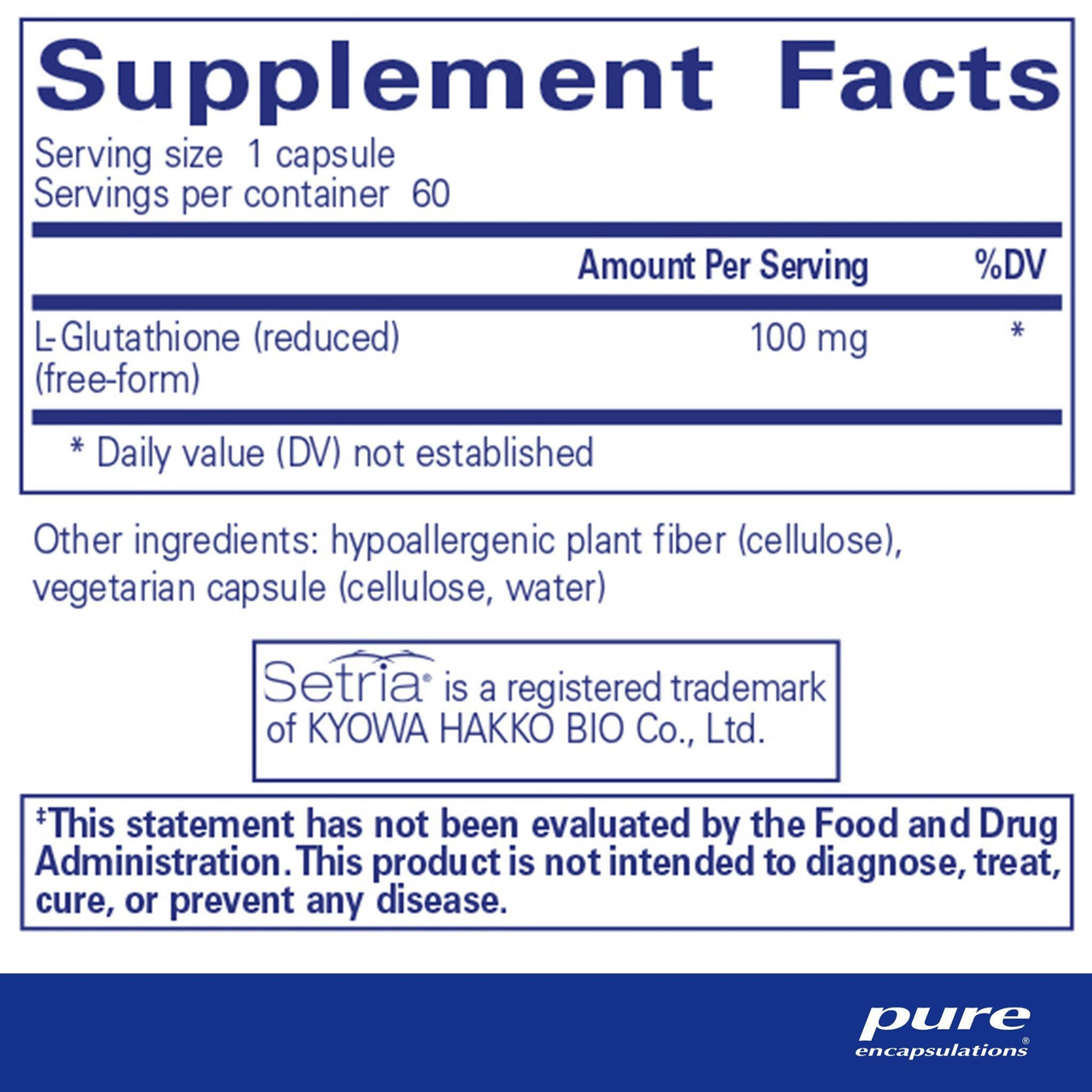 Reduced Glutathione | Pure Encapsulations Reduced Glutathione | Pure Encapsulations