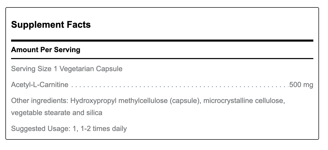 Acetyl-L-Carnitine (60 count)