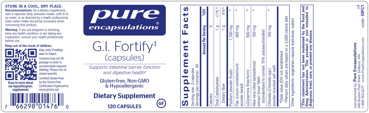 Gi Fortify Powder Pure Encapsulations | G.I. Fortify (capsules) | 120 Capsules