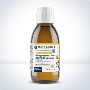 Metagenics OmegaGenics® Fish Oil EPA-DHA Liquid 2400 mg Natural Lemon Flavor Metagenics OmegaGenics® Fish Oil EPA-DHA Liquid 2400 mg Natural Lemon Flavor