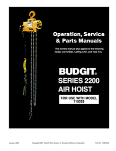 Budgit 2200 Series Manual